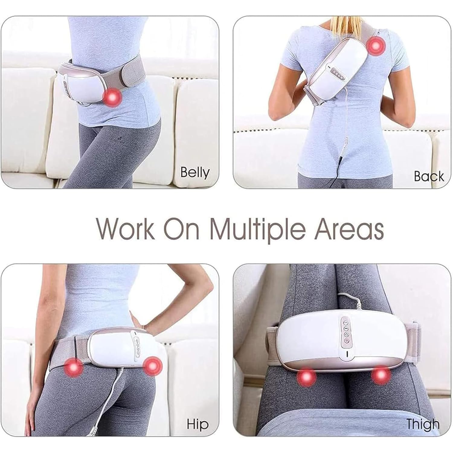 Cinturón Eléctrico para Adelgazar Cintura, Máquina Inalámbrica para Eliminar Grasa, 4 Ajustes De Vibración, Calefacción por Infrarrojos, Masajeador De Brazos Abdominales, para Bajar De Peso