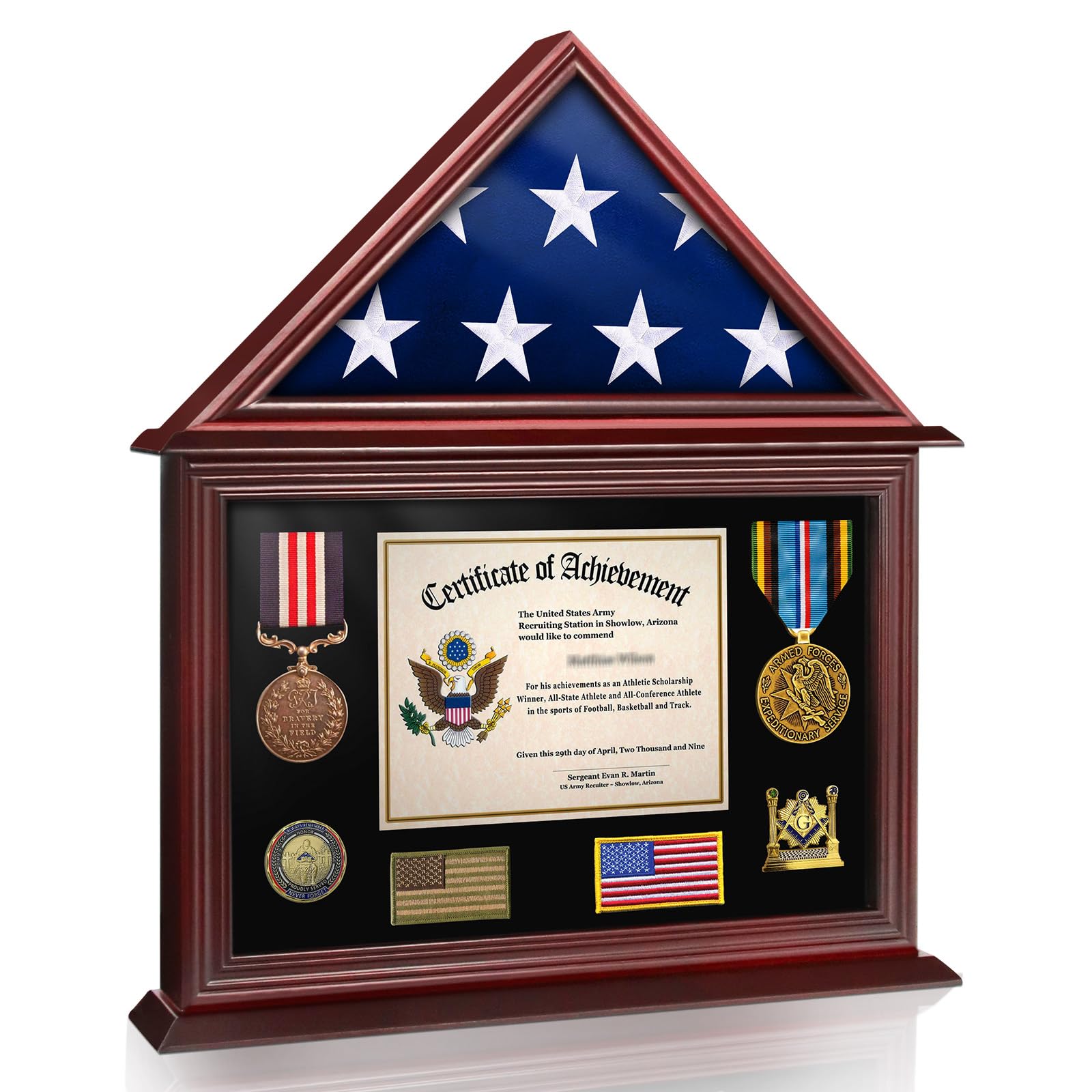 Buy ASmileIndeep Display Case Box for Folded 3'x5' American Veteran