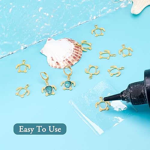 Vista 79 de Dijes de bisel de espalda abierta de estilo surtido, colgantes de marco hueco de metal, dijes de flores prensadas para hacer joyas de resina UV DIY