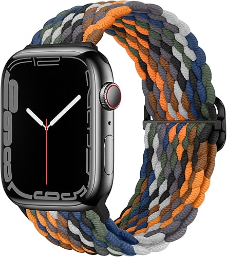 Qimela - Correas elásticas de nailon solo compatibles con Apple Watch Band de 1.77 pulgadas, 1.73 pulgadas, 1.65 pulgadas, para mujeres y hombres,