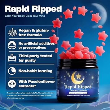 Radiya Natural Sleep Aid Gummies - Effective Melatonin 6 mg Fall Asleep Quickly and Gently in 30 Minutes - Sleep+ Gummies for Adults a Restful Night's Sleep - 60 Count (1pc)