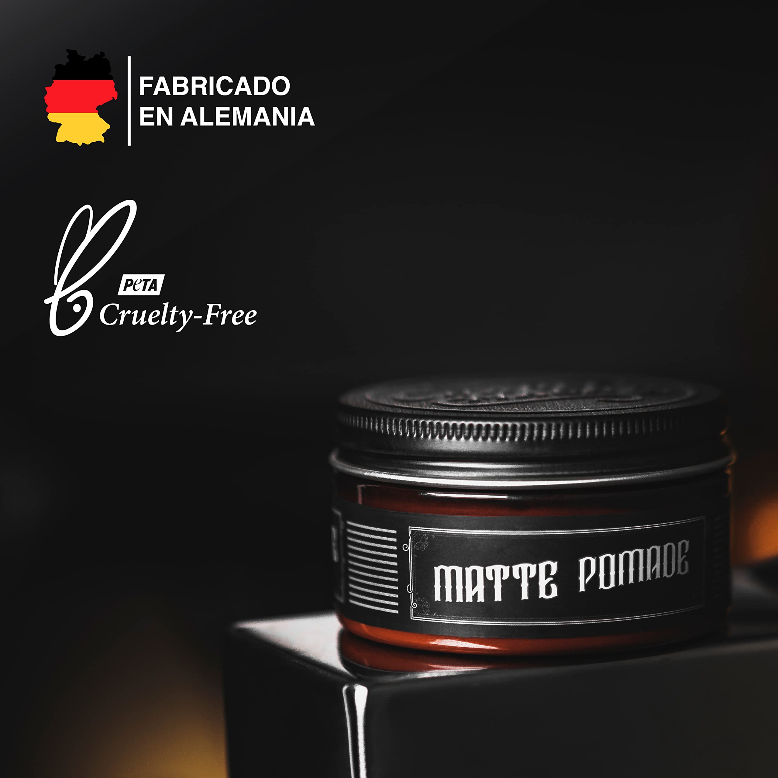 Charlemagne Pomada mate para el cabello - Mezcla de arcilla y pomada para el cabello para hombre - Crema moldeadora con aroma de barbería (100 g, Fijación fuerte)