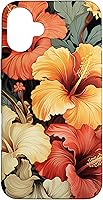 Vista 23 de Hawaiian Tropical Design Yellow Red Hibiscus Plumeria Case for iPhone 16