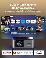 Vista 3 de Proyector de decodificación 4K para exteriores compatible con Netflix [2000 ANSI/AI Auto Focus] Proyector de película inteligente con WiFi