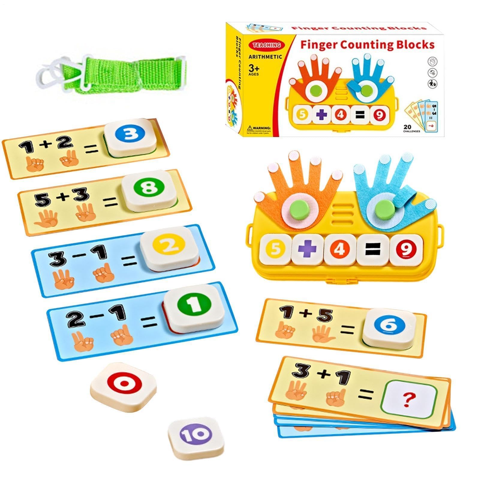 Muiltvoe Finger Counting Math Board | Number Learning Toy | Educational Math Manipulatives,for Home School Classroom Playroom Boys Girls Homeschooling Family Nights Kindergarten Preschool Birthday