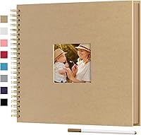 Vista 12 de Álbum de fotos para scrapbook DIY de 10 x 10 pulgadas con cubierta de diseño de ventana, 80 páginas, libro de recuerdos de papel artesanal para Negro