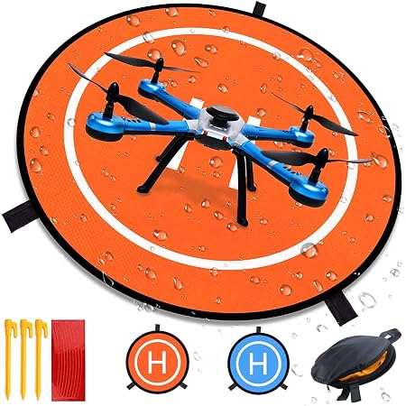 Drohnen Landeplatz 55 Cm – Faltbar, Wasserdicht, Mit Heringen – Für DJI Mavic, FIMI X8SE & Mehr