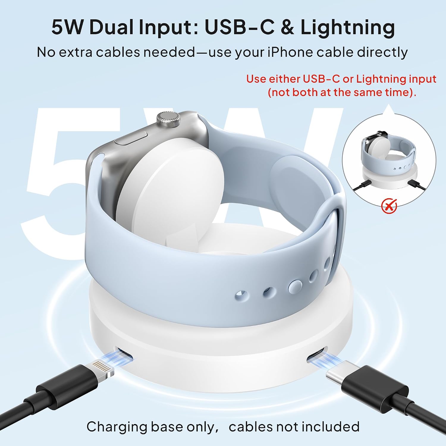 Elebase 5W Charger Dock for Apple Watch 11,Foldable USB C iWatch Magnetic Charging Cable Adapter,Type C Apple Smartwatch Wireless Charger Puck Stand for i Watch Series 10 9 8 7 6 5 4,Ultra SE 3 2 USBC