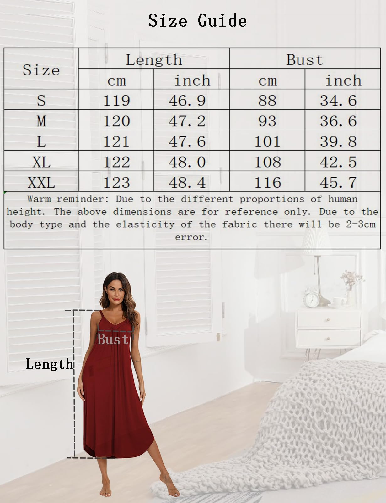 Jlowesun Camicia da Notte Donna Estiva, Camicie da Notte in Morbido Cotone con Orlo Ondulato, Scollo a V Sottoveste Sciolto Elastico con Spalline Sottoveste Donna Sexy