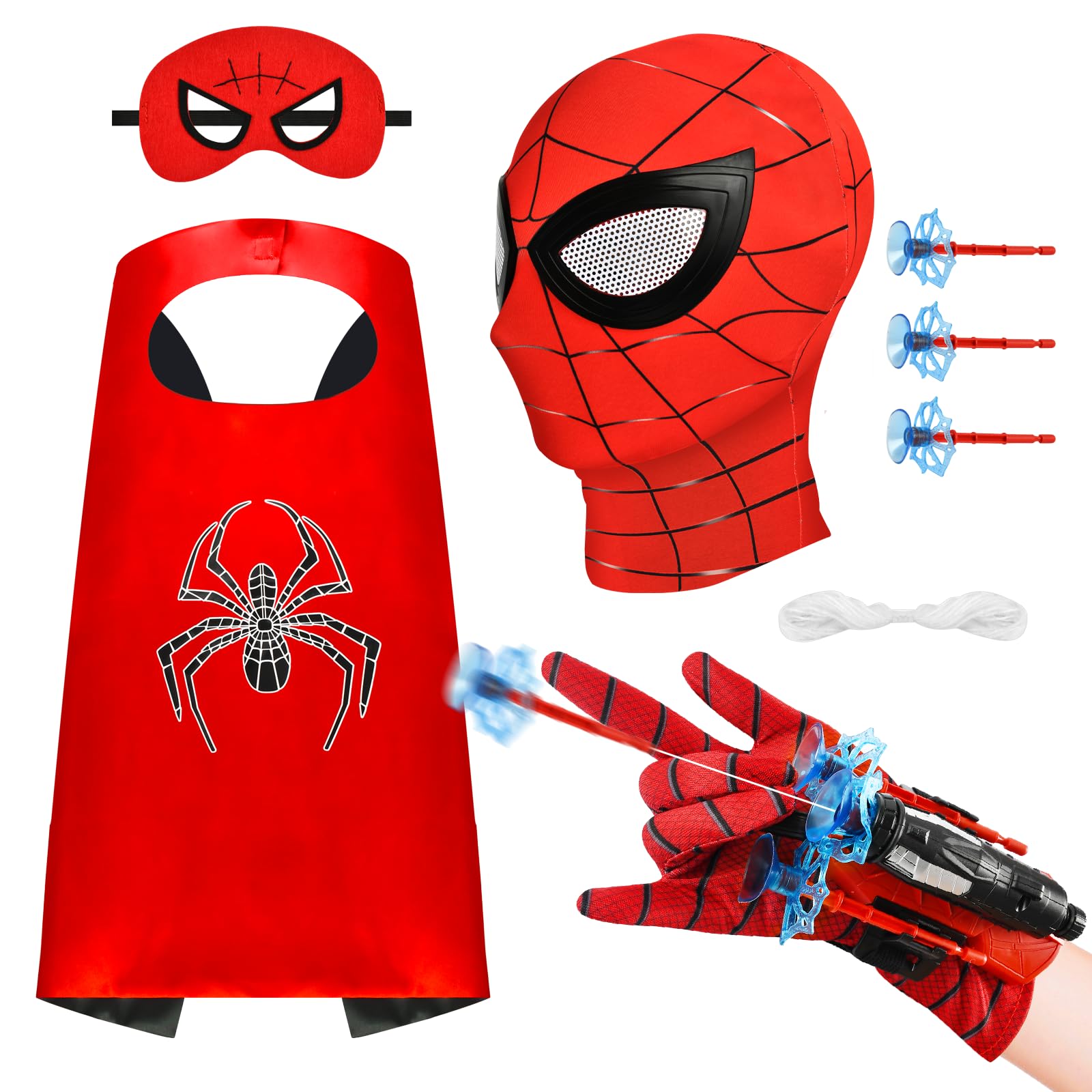 Maschera Spider Con Guanto Lanciatore | Costume Carnevale E Halloween Per Bambini E Adulti - Foto 11