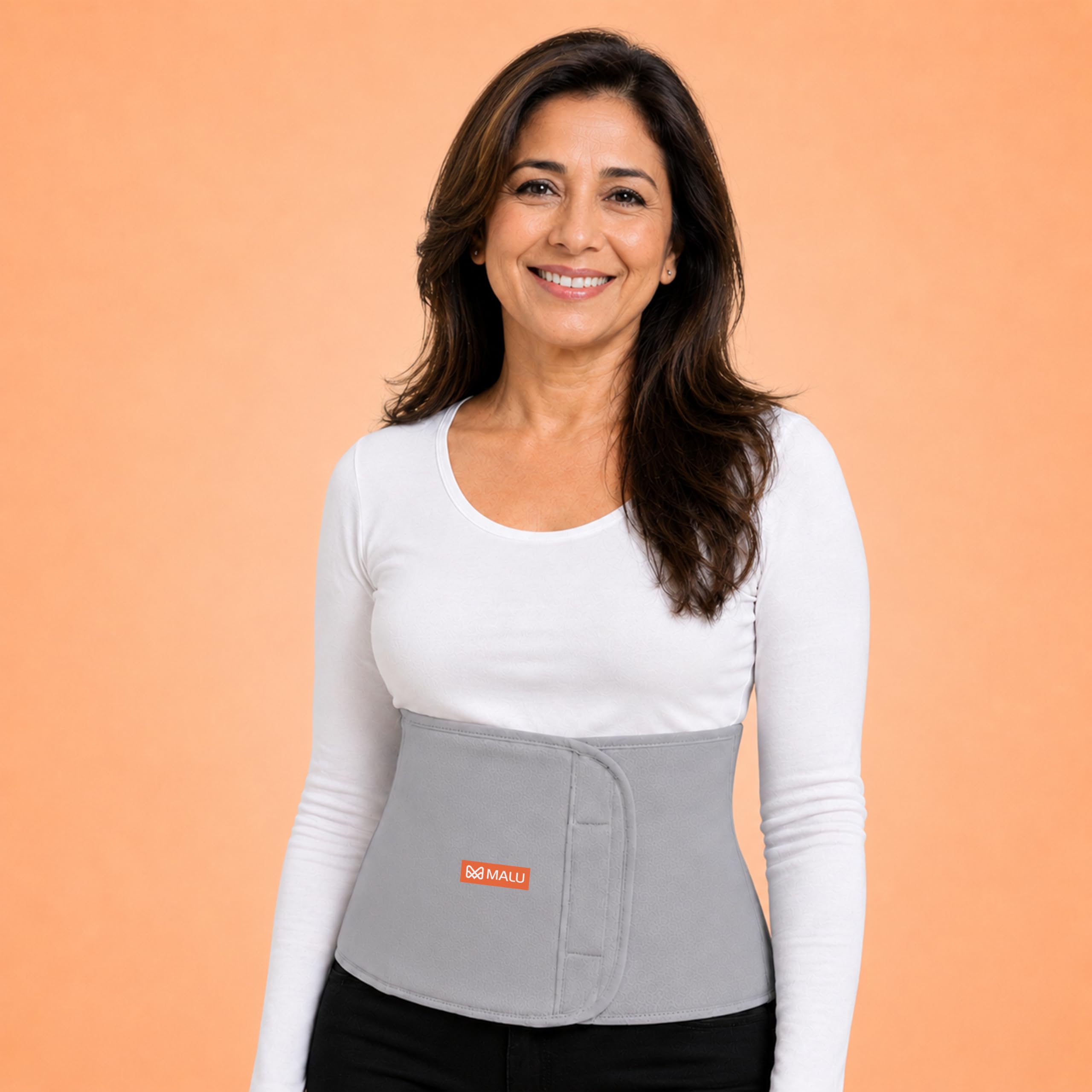 MALU HEALTHCARE Abdominal Belt After Delivery for Tummy Reduction | Post C-Section & Normal Delivery Recovery | Belly Support Belt for Women & Men | Breathable, Adjustable Abdominal Binder | Tummy, Waist & Core Compression — Grey (XXL)