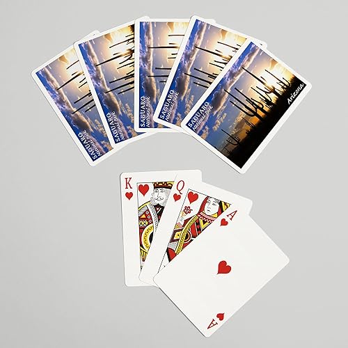 Miniatura 7 de Lantern Press Parque Nacional Saguaro, Arizona, amanecer, fotografía (52 cartas de juego, baraja de cartas de tamaño póker con comodines)