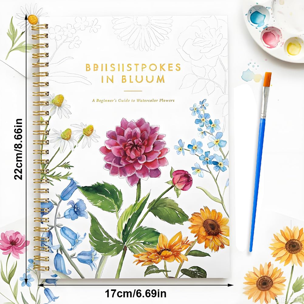Cahier Aquarelle Adulte avec Pigment Pinceau Kit Aquarelle Débutant
