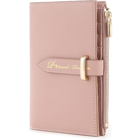 Leather Passport Holder for Women with RFID Blocking for Travel [Passport & Vaccine Combo]
