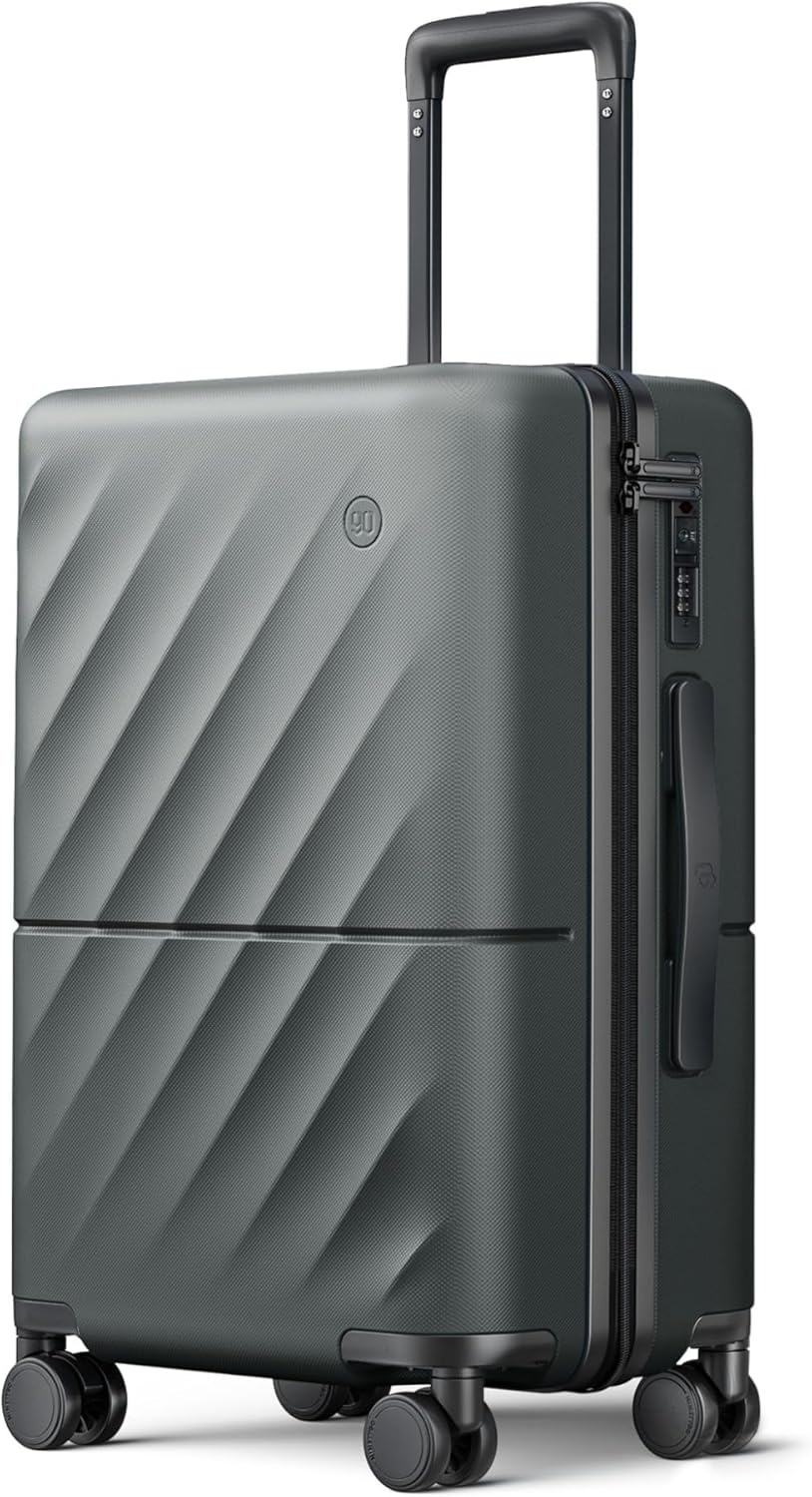 Carry On Suitcase, 20 Inch Carry-On Luggage with Double Spinner Wheels, Anti-Burst Zipper, Hard Case PC Suitcase Carry On, Lightweight Travel Luggage, TSA Approved (Slate Grey, Hudson)