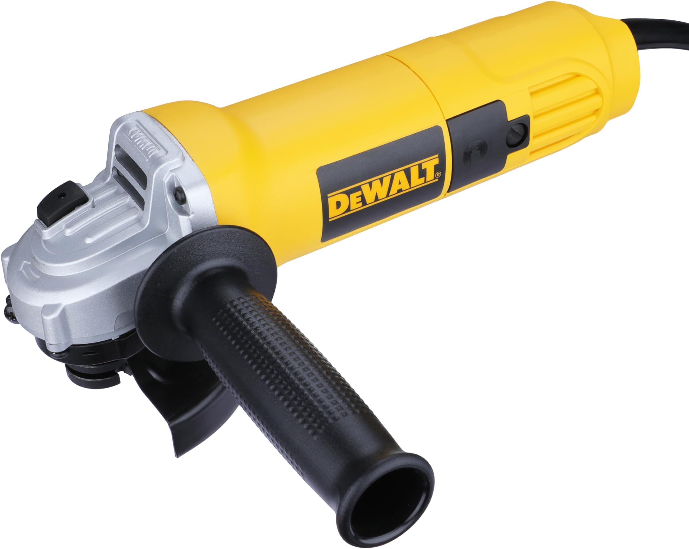 DW803, 1000W, 4'' (100mm) Heavy Duty Angle Grinder Engineered For Heavy Duty Applications with Spindle Lock and Toggle switch, 2 Year Warranty (SIDE HANDLE INCLUDED)