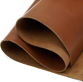 Brown Leather Sheets for Crafts 2.0MM Full Grain Leather for Crafting 12 X 12 Thick Real Cowhide Leather Pieces Square for Tooling