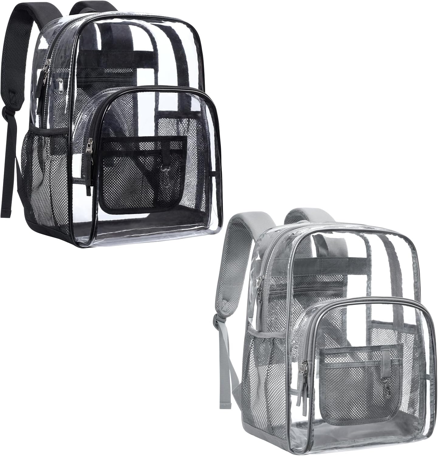 Clear Backpack for School - 17 inch Heavy Duty Clear Bookbag | Reinforced Stitching, 900D Oxford Base, Padded Straps, 0.5mm Thick PVC, Fit 16" Laptop, Support 22 lbs. Age 12+ Students