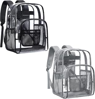 PACKISM Clear Backpack for School - 17 inch Heavy Duty Clear Bookbag