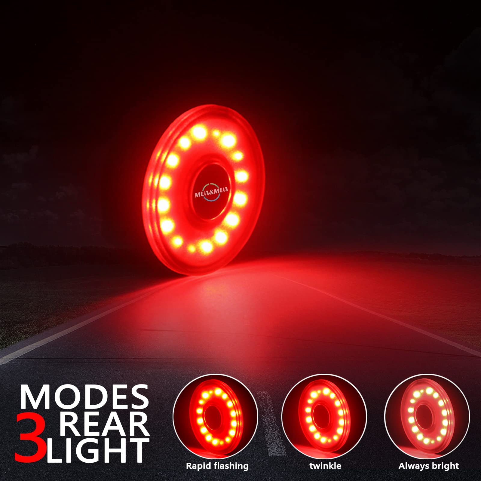 mua&mua Luce Posteriore Bicicletta Ricaricabile USB Fino a 56 Ore di Illuminazione Impermeabile IP65 3 Modalità
