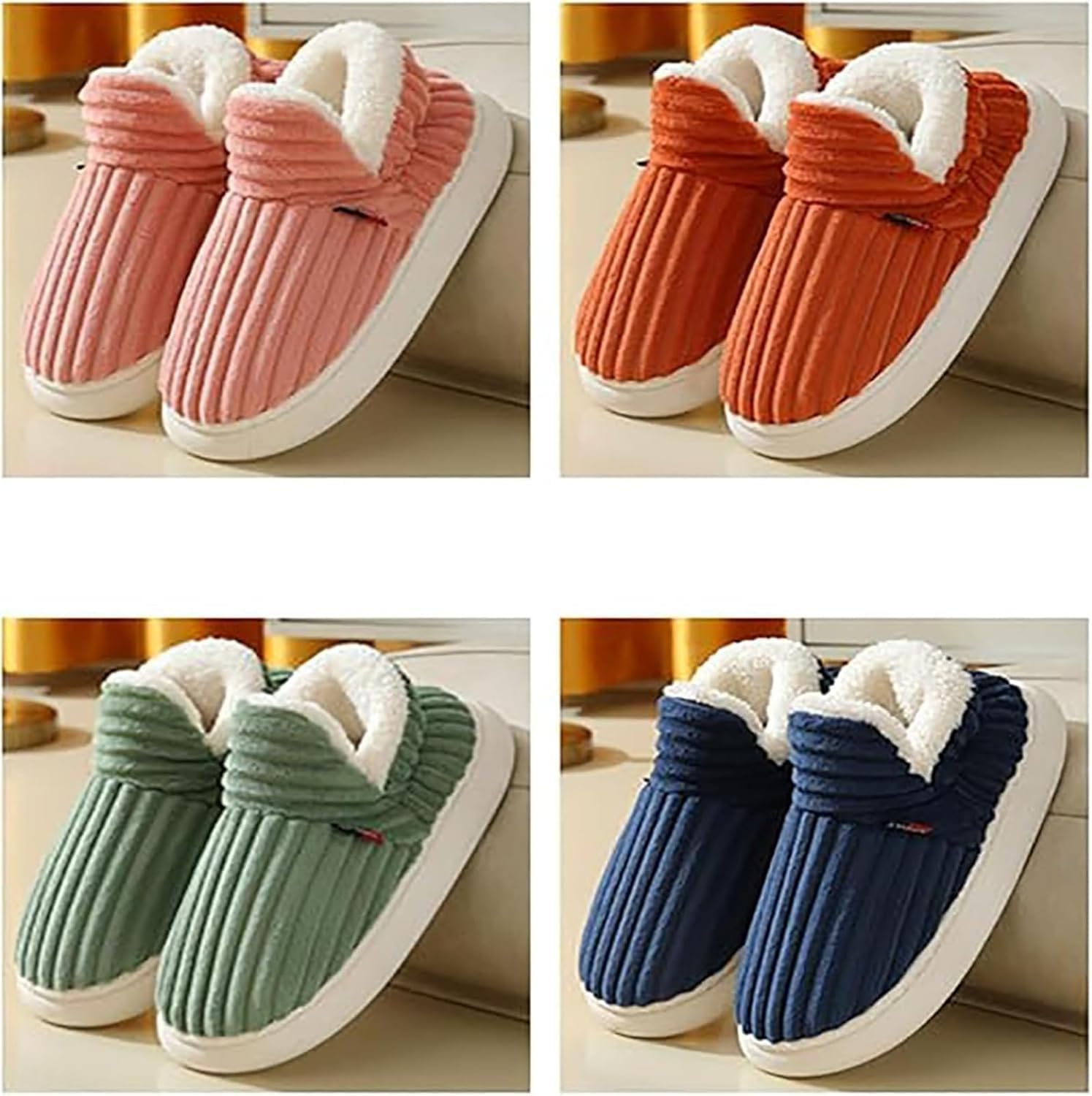 Chaussons Femme Hiver, Pantoufles Chaudes et Douillettes en Forme de Nuage, Antidérapantes pour Intérieur et Extérieur, Unisexe
