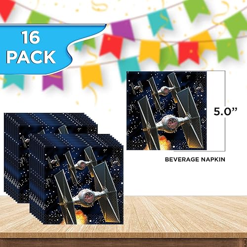 Miniatura 2 de Unique Star Wars - Paquete de vajilla para fiestas, servilletas de almuerzo y bebidas, platos de cena y postre