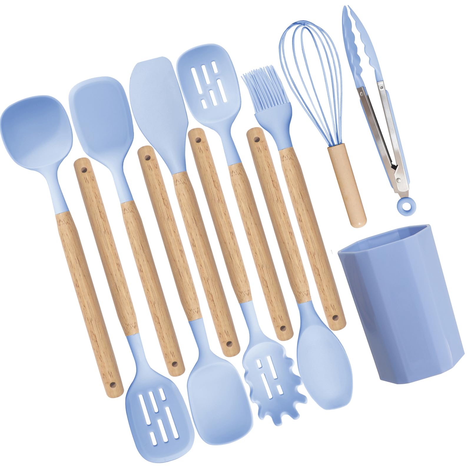 LUCKGONI Premium Silicone Spatula Set For Nonstick Cookware Scratch Designs Unseamed Construction Easy Kitchen Utensils
