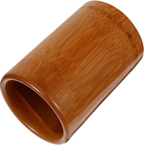 Hemoton Soporte para utensilios de cocina de bambú, organizador de utensilios de cocina, cubiertos, cilindro, utilidad para cocina, hogar y oficina