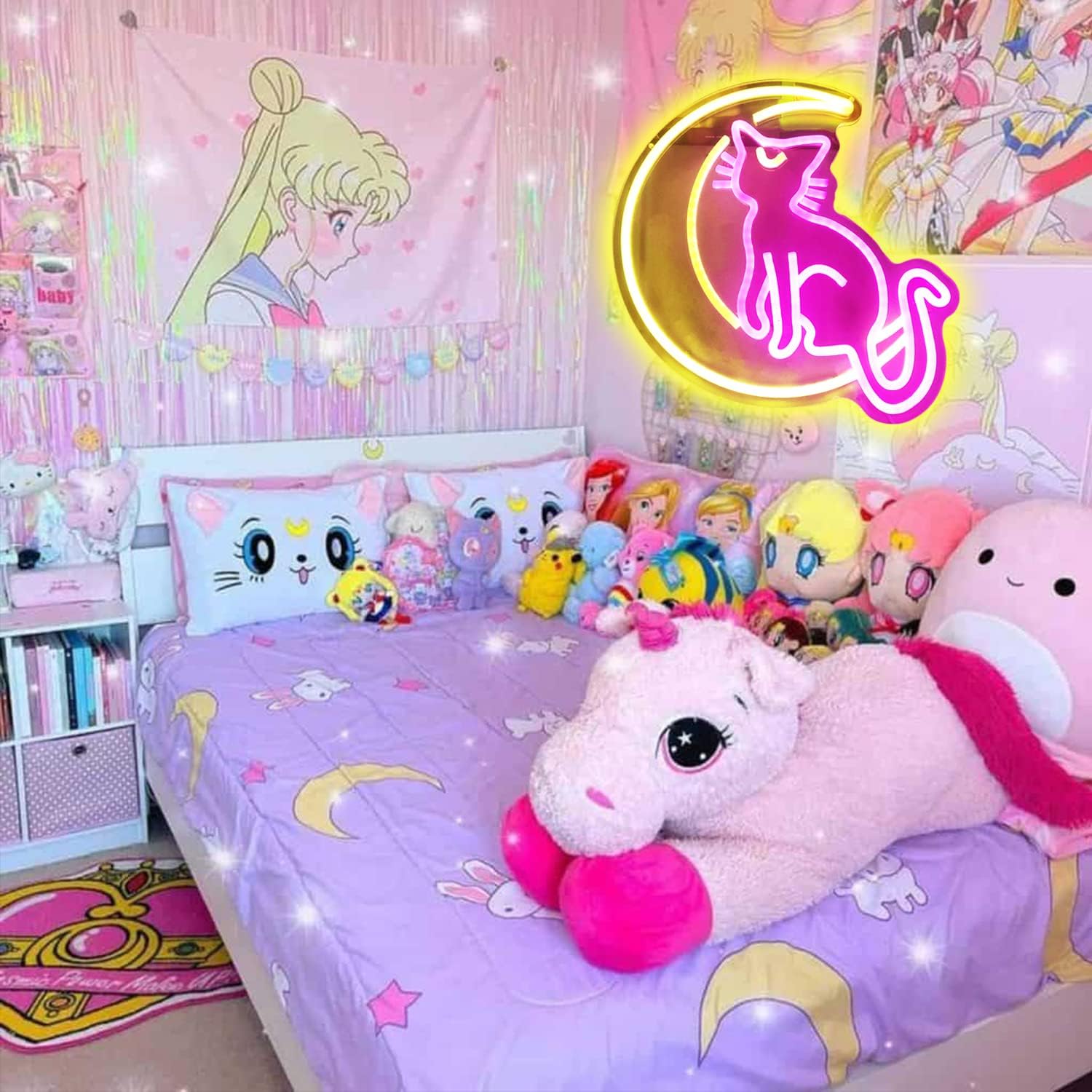 美品 セーラームーン LEDネオンサイン Amazon.co.jp: KiMineon セーラームーン ルナ ネオンサイン