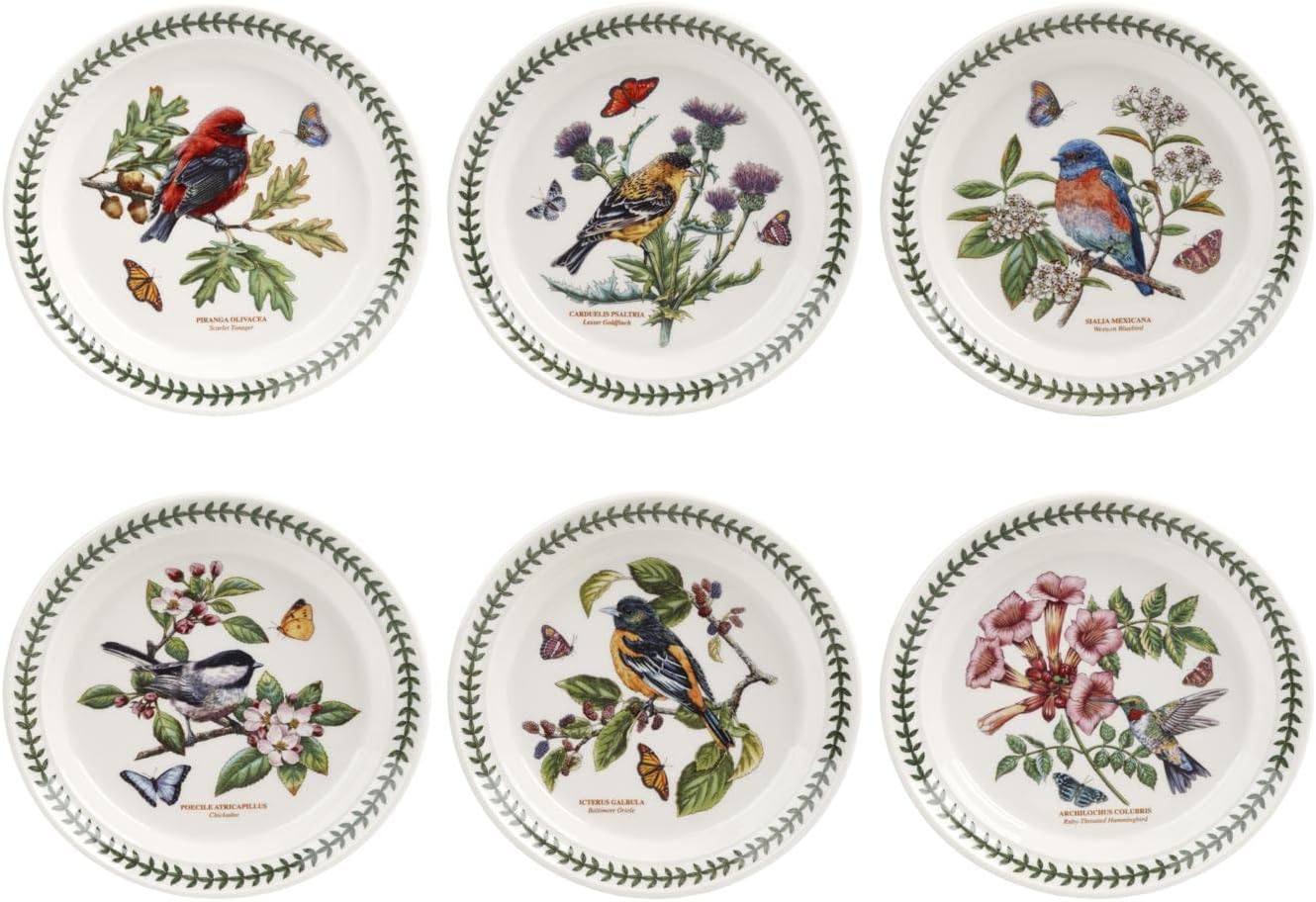 Portmeirion Exotic Botanic Garden - Lot De 6 Assiettes à Salade Motifs Tropicaux Colorés