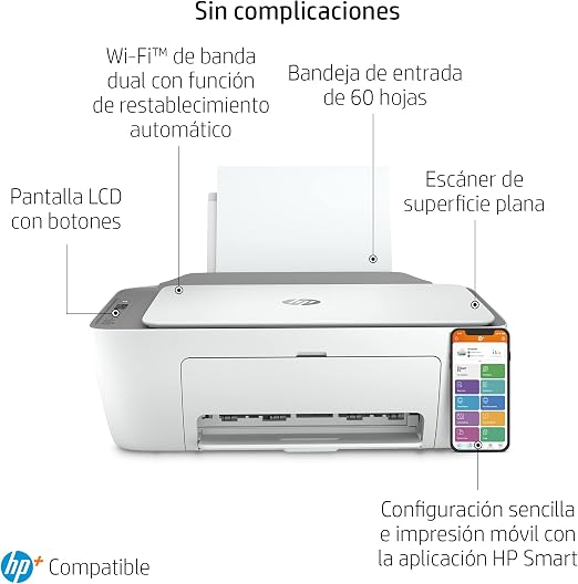 Impresora Multifunción HP DeskJet 2720e - 6 meses de impresión Instant Ink  con HP+ : Hp: Amazon.es: Informática