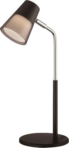 Satco 57/032 Lámpara de escritorio LED de 3 vatios 4000 Kelvin 200 lúmenes, 13 x 4.75 x 4.75 pulgadas, acabado negro