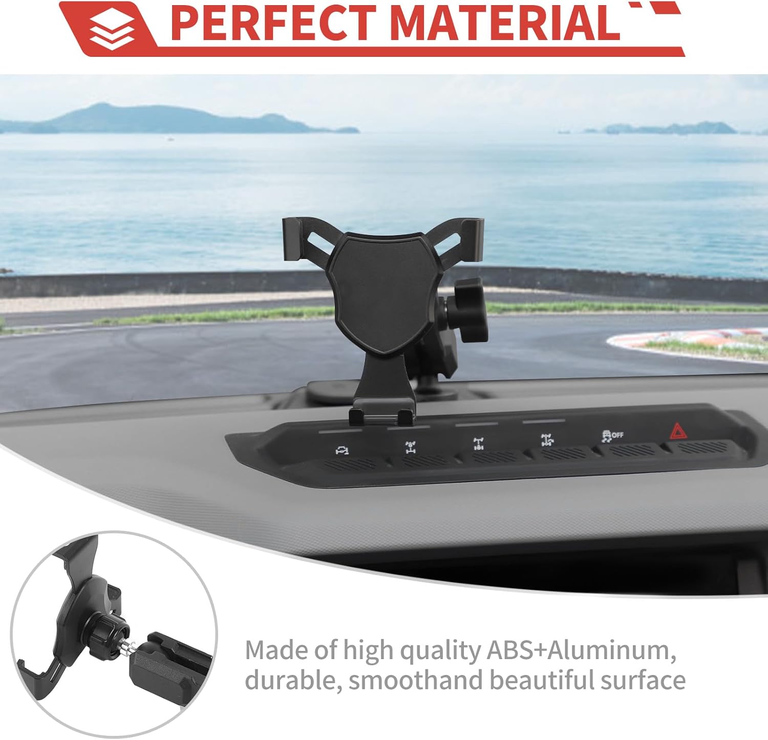 Fit for Ford Bronco 2021+ Dashboard Phone Holder Center Console Smartphone Mount Cell Phones Mount Cellphone Mobile Cradle(Not Fit for Ford Bronco Sport)