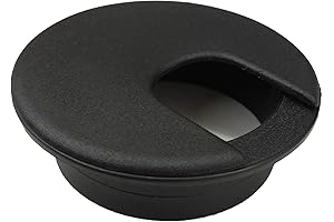 2 Inch Black Desk Grommets (Pack of 5) - Cable Management Hole...