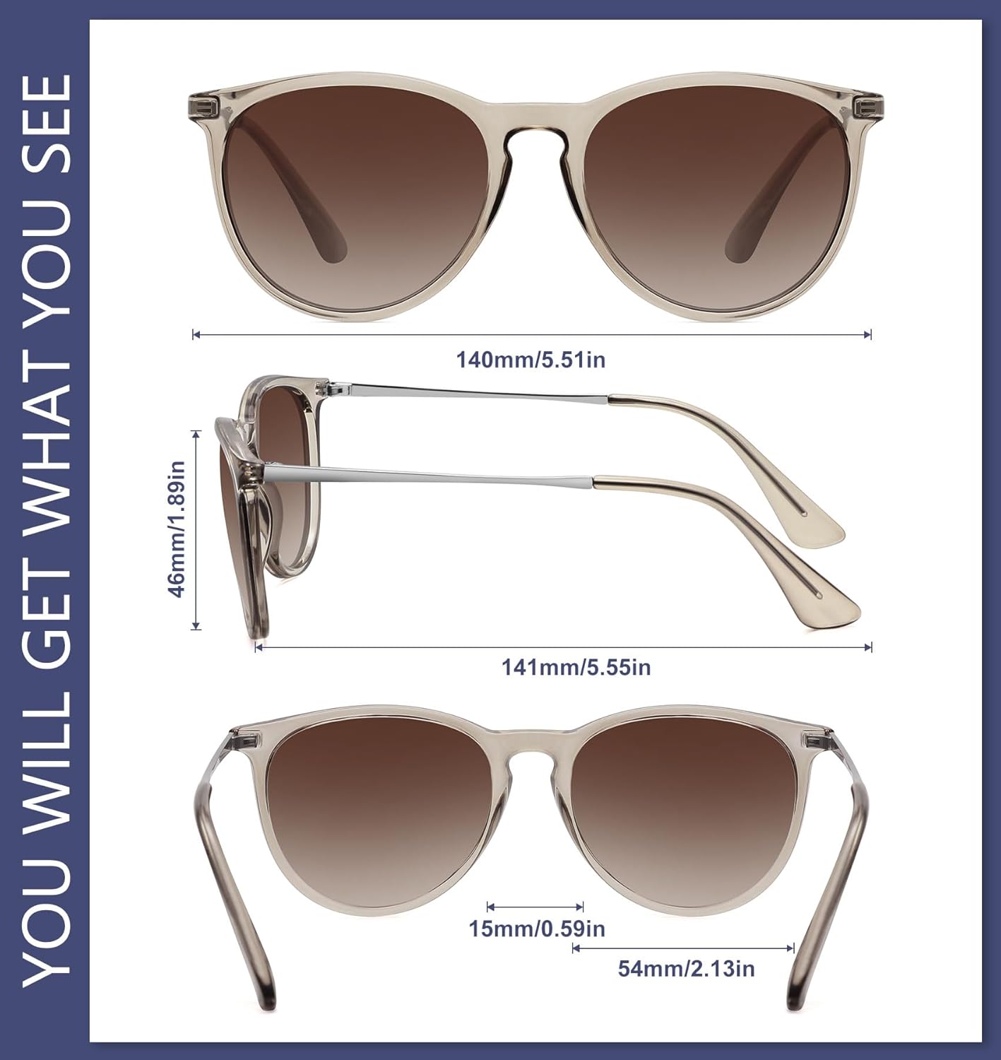 WOWSUN Retro Polarized Sunglasses Womens 2026 Trendy Round Classic Glasses - Image 6