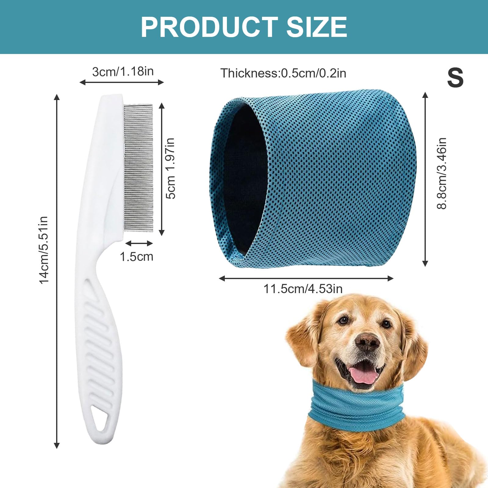 Dog Bandanas Cooling, Cooling Collar for Dogs Dog Collar with Cooling Cloth, Breathable Heat Dissipation Bandana Dog - Image 2
