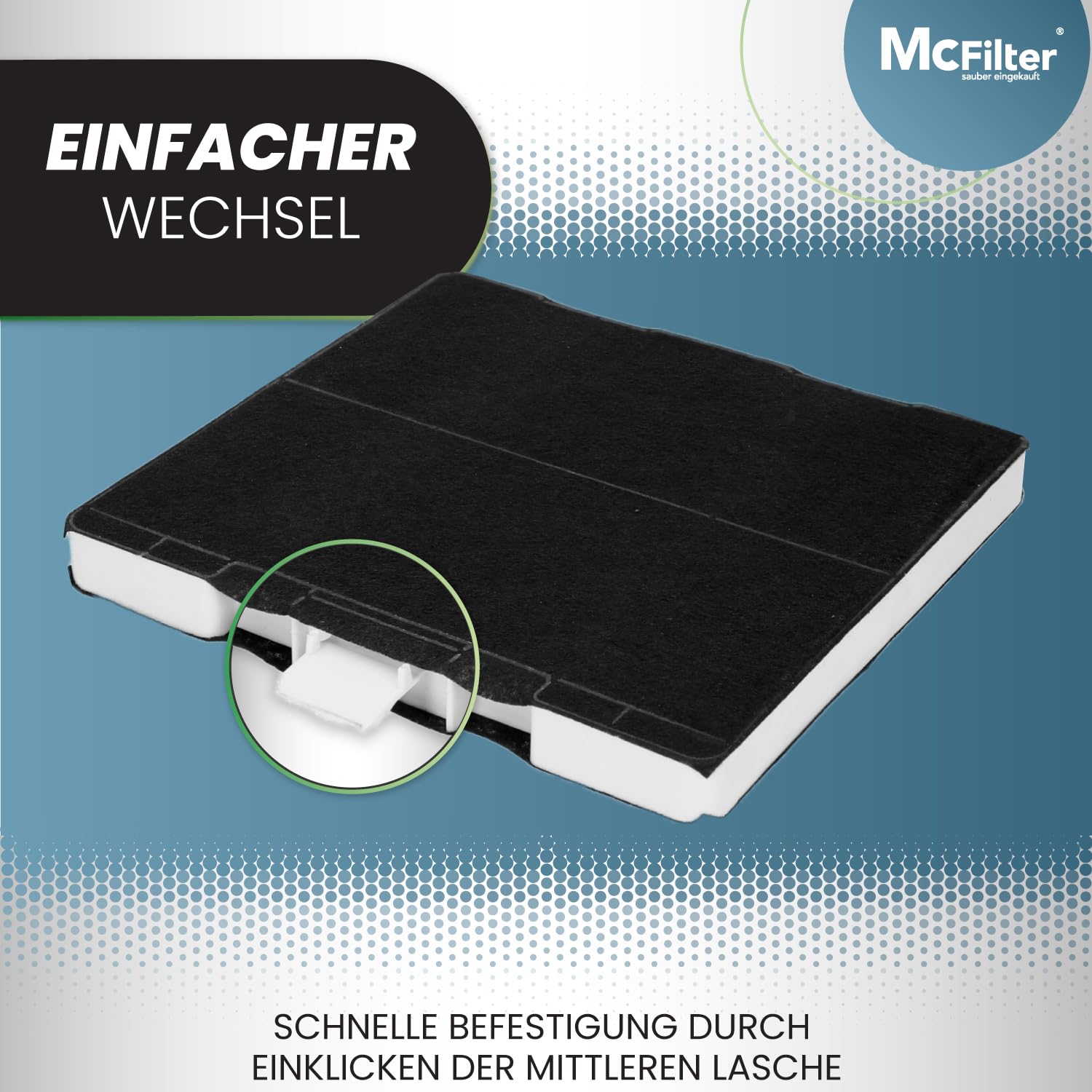 McFilter I 2x Aktivkohlefilter für Dunstabzugshaube geeignet für Kohlefilter Bosch 00705431, 11026769, DHZ5326, Siemens LZ53250, LZ53251, LZ53650, Neff Z5101X1, Z5101X5, Z5105X5 Filter für Abzugshaube