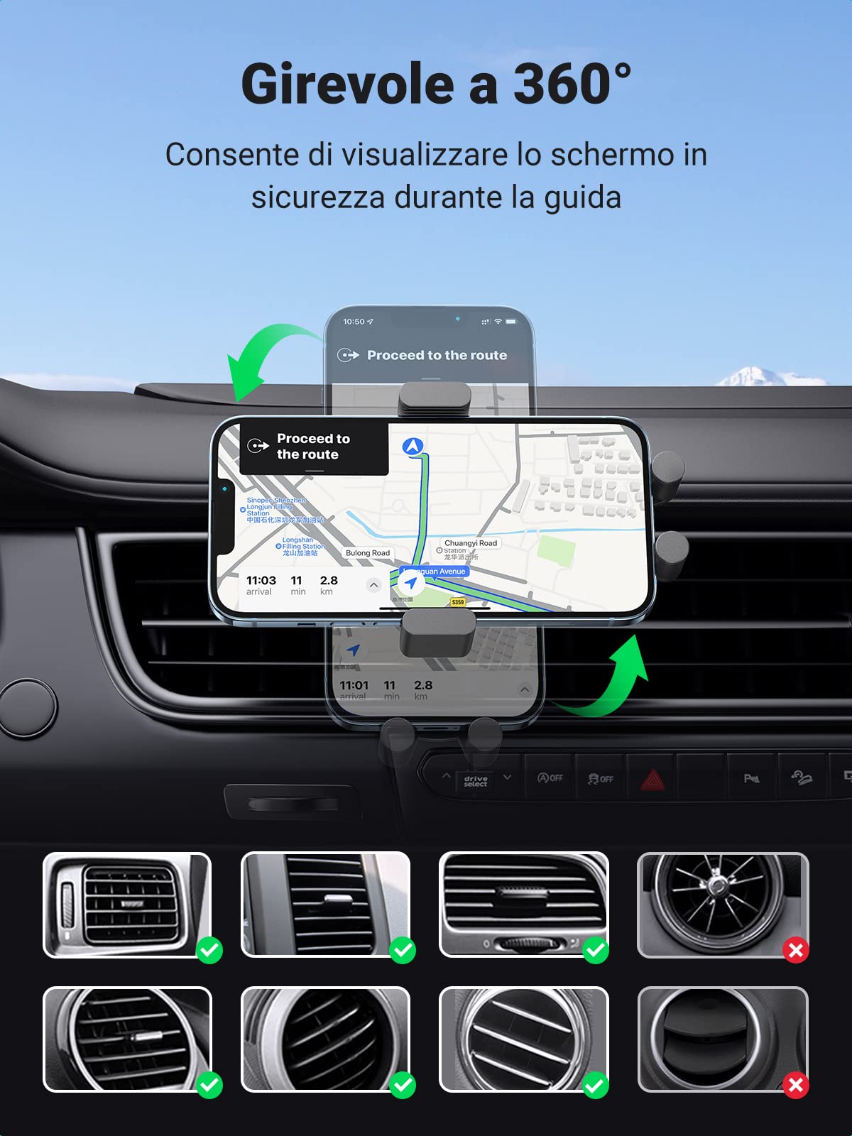 UGREEN Ladegerät Qi Wireless Car 15W