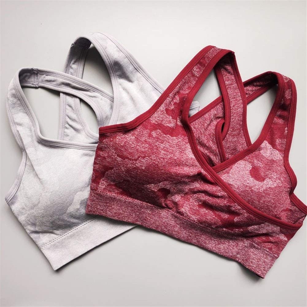 Las Mujeres Camo Sujetador sin Costura sin Fisuras Deportes Sujetador con Relleno Empuja hacia Arriba el Sujetador de los Deportes Mujeres Top de la Camisa de la Yoga Deportes Cómodo
