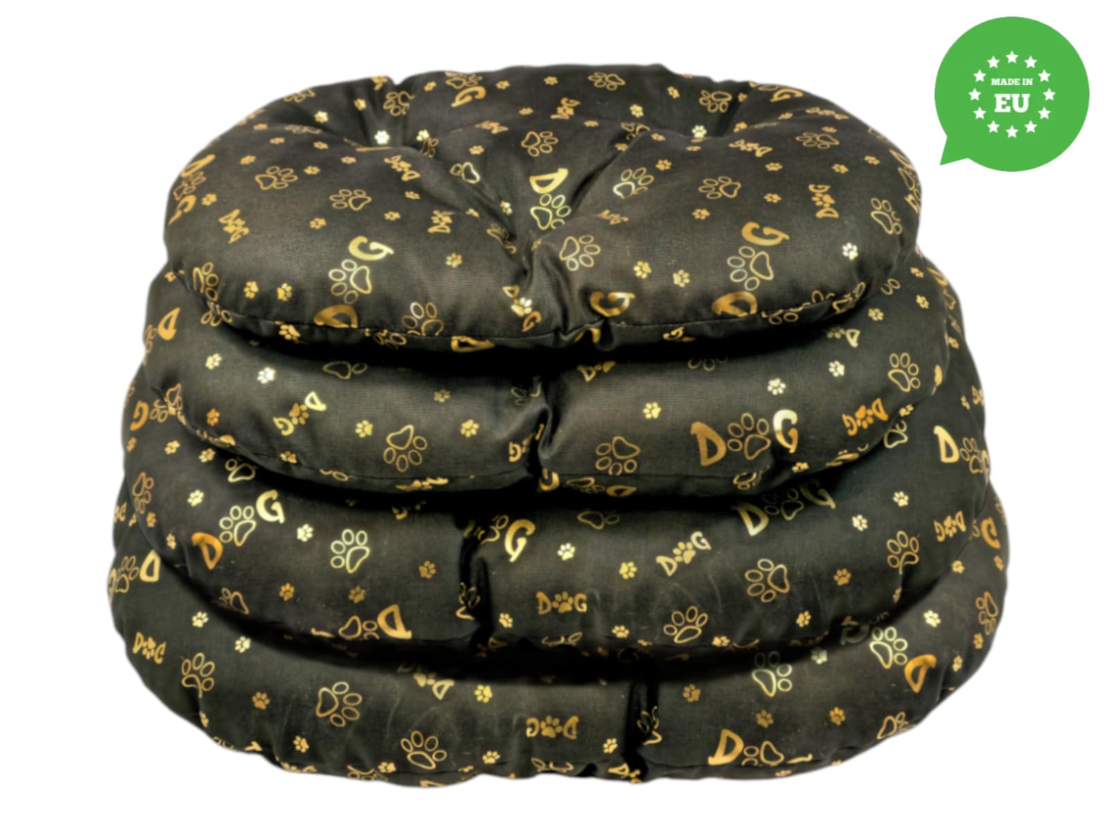 Coussin Ovale pour Chien et Chat - 60 x 40 cm - Marron Foncé - Lit Lavable - Idéal pour Paniers de Transport
