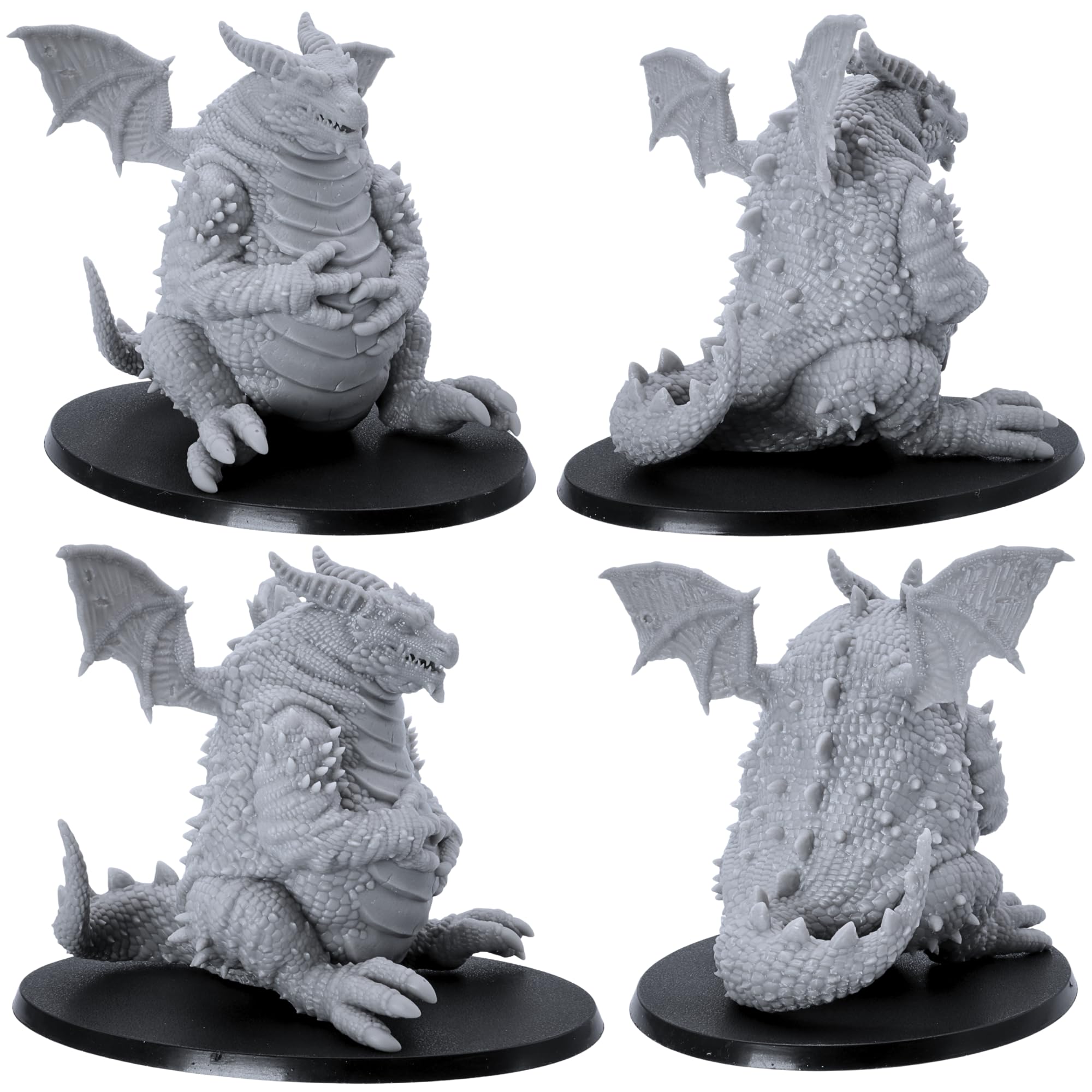 Forged Terrain Fat Sitting Dragon Miniature, Grey, 28mm - 32mm Scale - Image 3