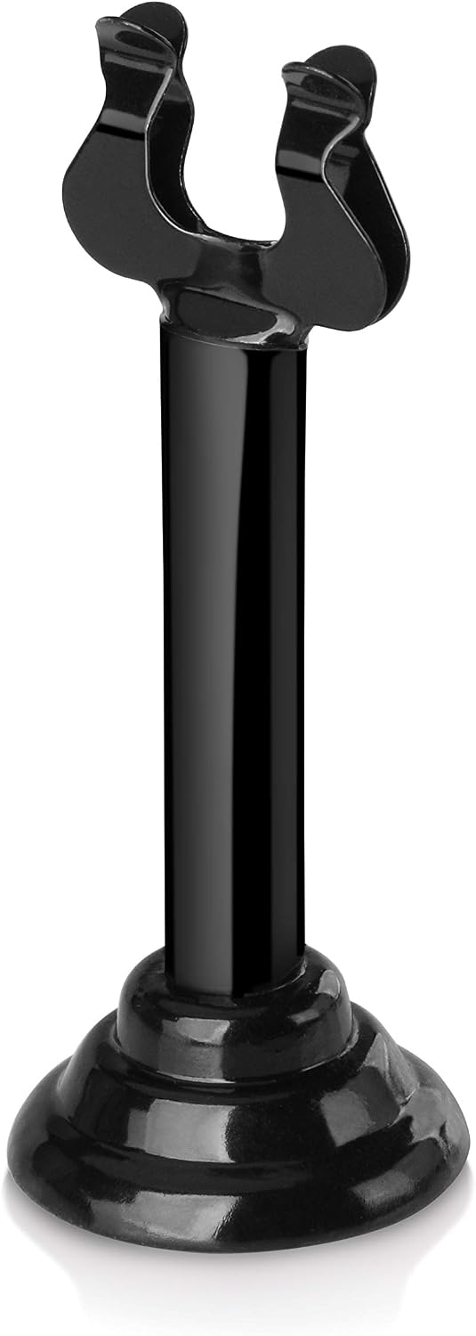 New Star Foodservice Triton / Ring-Clip Table Number Holder / Place Card Stand, 3 Inch, Black Finish, Set of 12