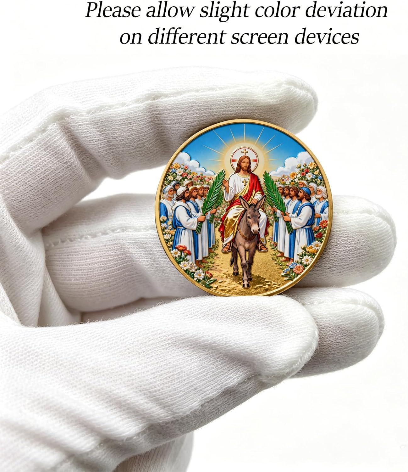 Jesus Palm Sunday Christian Challenge Coin, Religious Pocket Token image 4