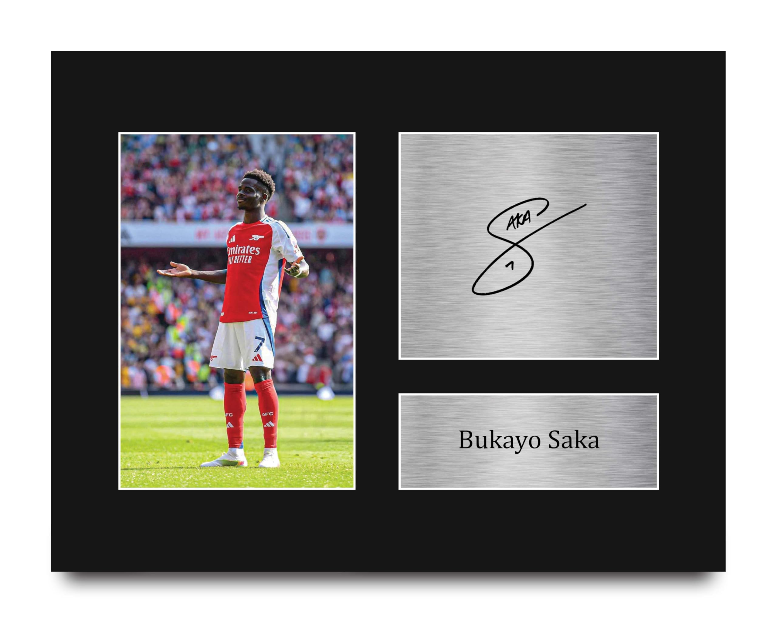 HWC Trading Bukayo Saka Gifts Printed Signed Autograph Picture for Football Fans and Supporters - US Letter Size