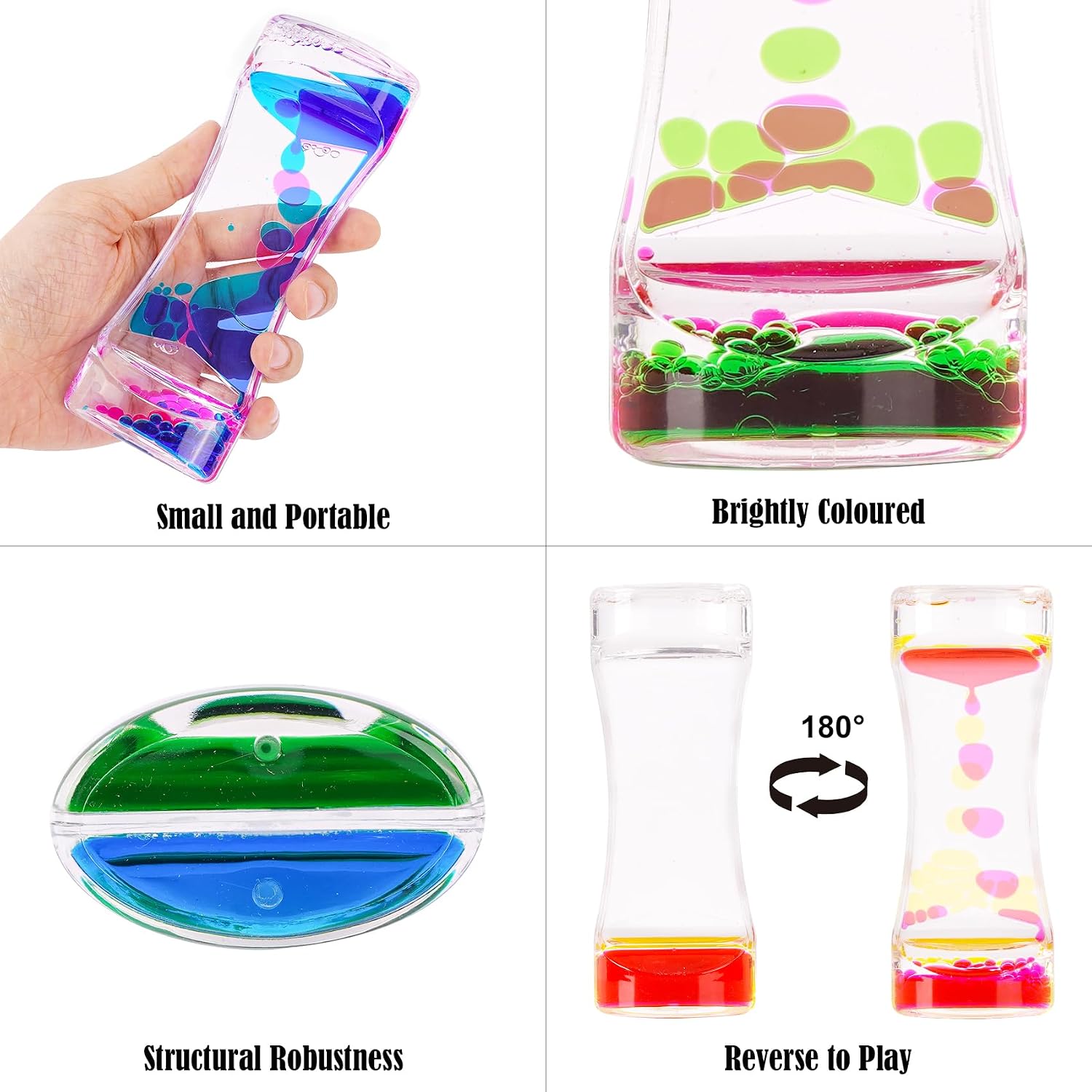 Liquid Motion Bubbler, Colorful Liquid Motion Bubbler for Sensory Play Sensory Toys for Visual Relaxation, Desk Toys for Adults and Kids (Pink-Green)