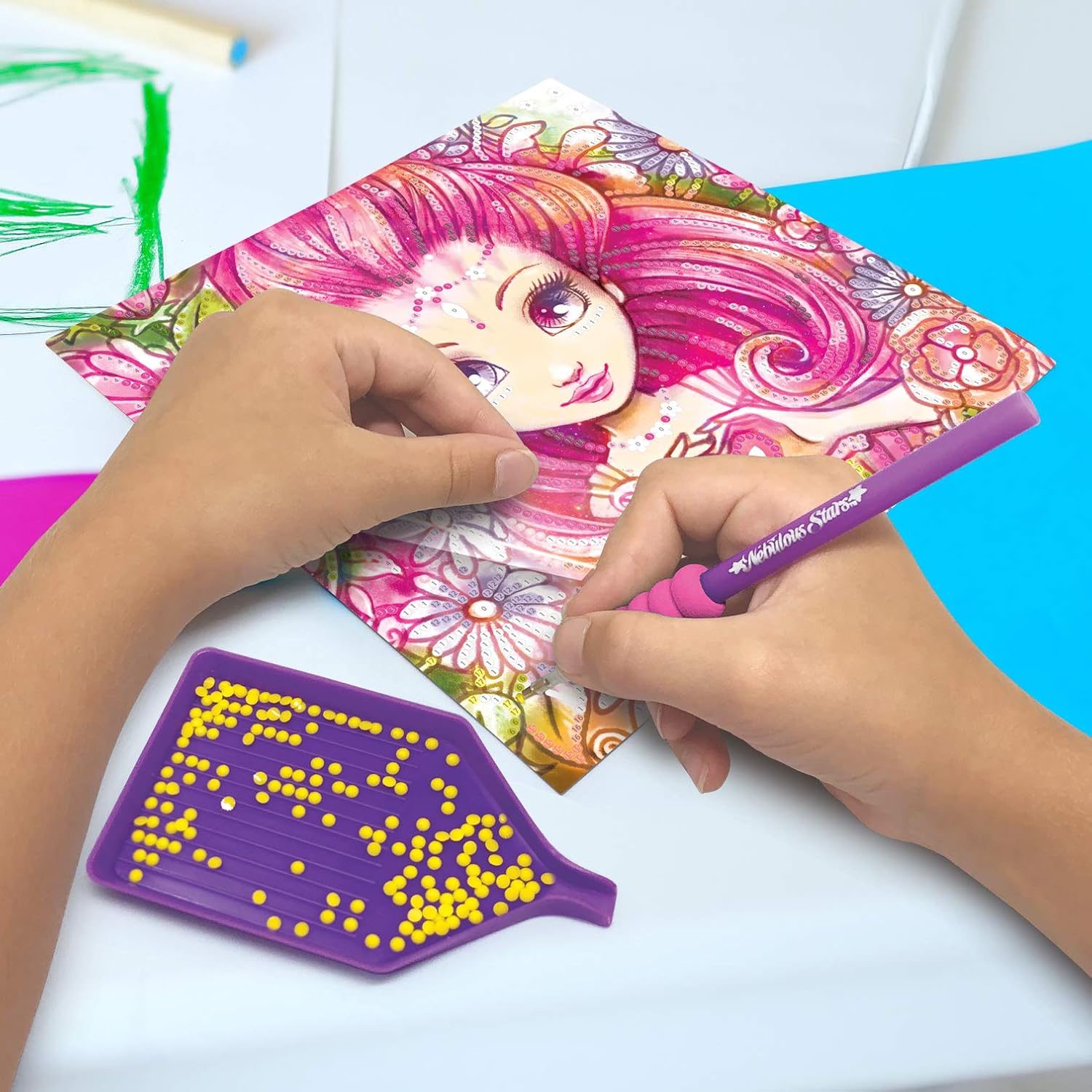 Nebulous Stars Dazzle by Number Diamond Art Painting Kit - Diamond by Number - Craft for Kids and Teens (Forest)