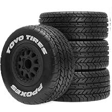 4PCS RC 1/10 Short Course Truck Wheels and Tires with 12mm Hex 110 Off Road Tyres for 1/10 RC Off-Road Car Traxxas TRX4 Slash Arrma Losi Tenacity Vkar 10sc Hpi RC Buggy Car Type A