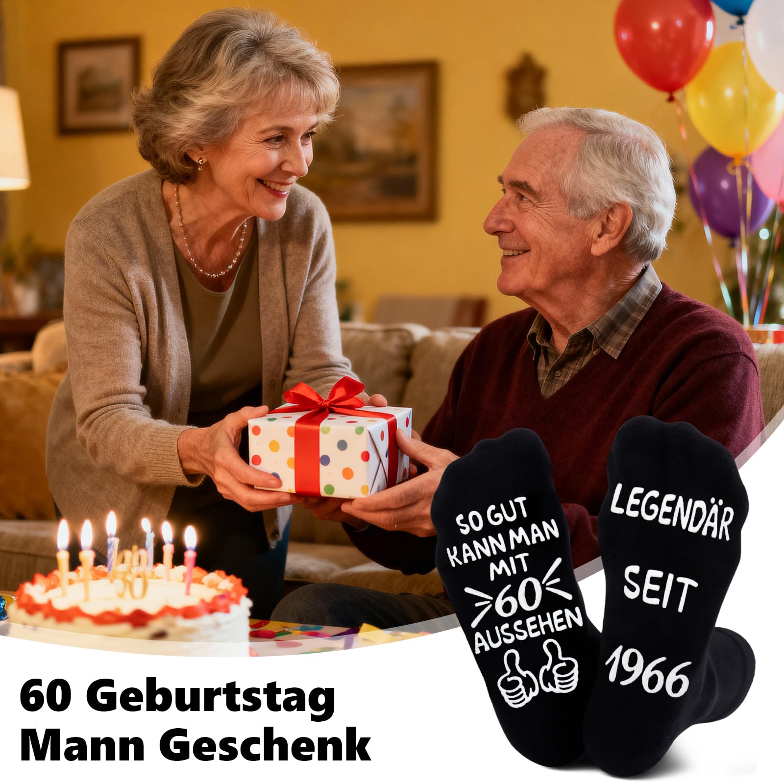 Belillpipi 50 60 40 30 70 80 18 Geburtstag Mann Frau Geschenke für Männer Frauen,Lustige Socken Geburtstagsgeschenk für Jungen Mädchen - 3