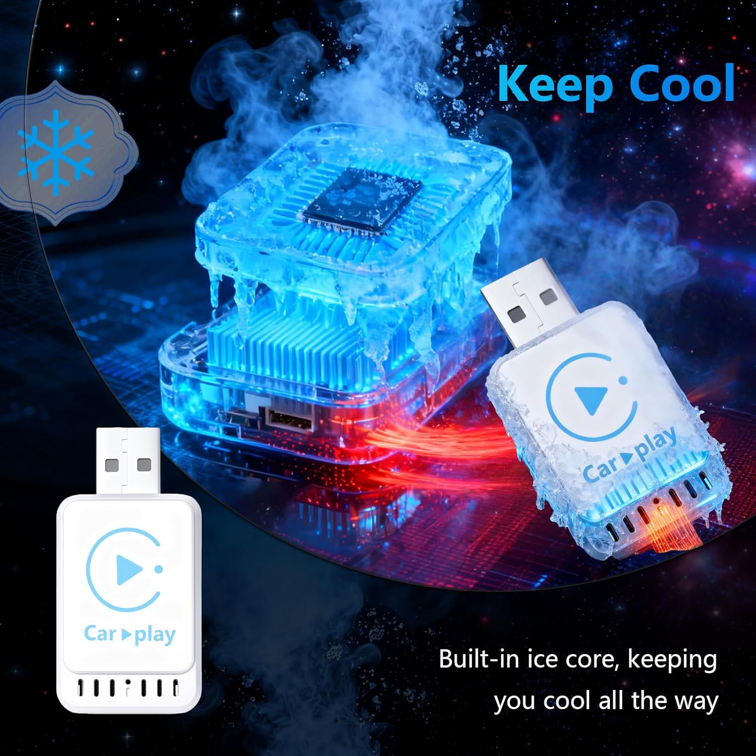 2025 Newly Upgraded Wireless CarPlay Adapter: Slim, Lightweight and Portable, Plug-and-Play. Easy to Operate with Stable Connection and no lag, Compatible with iPhone and Android Devices. - Image 7