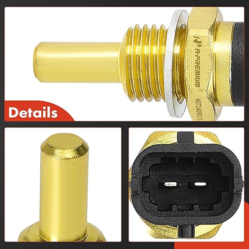 Miniatura 6 de A-Premium Sensor de temperatura del refrigerante del motor 2 pines compatible con Chevrolet, GMC, Buick, Cadillac, Saab, Pontiac y Saturn,